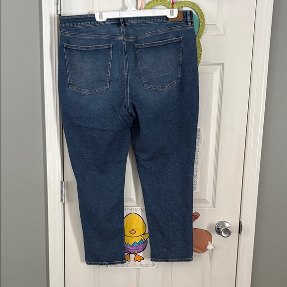 American Eagle Outfitters Dark Blue Cropped Jeans - Picture 3 of 4